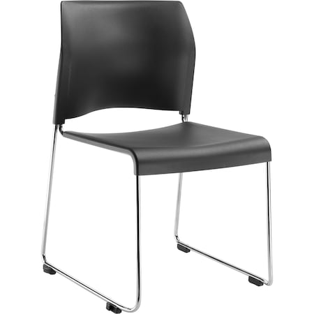 National Public Seating Cafetorium Plastic Stack Chair, Charcoal 8820-11-20